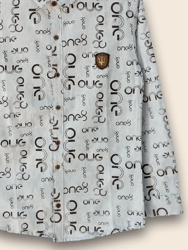 3Yrs - 13Yrs Light Grey Casual Shirt for Boys BFS18