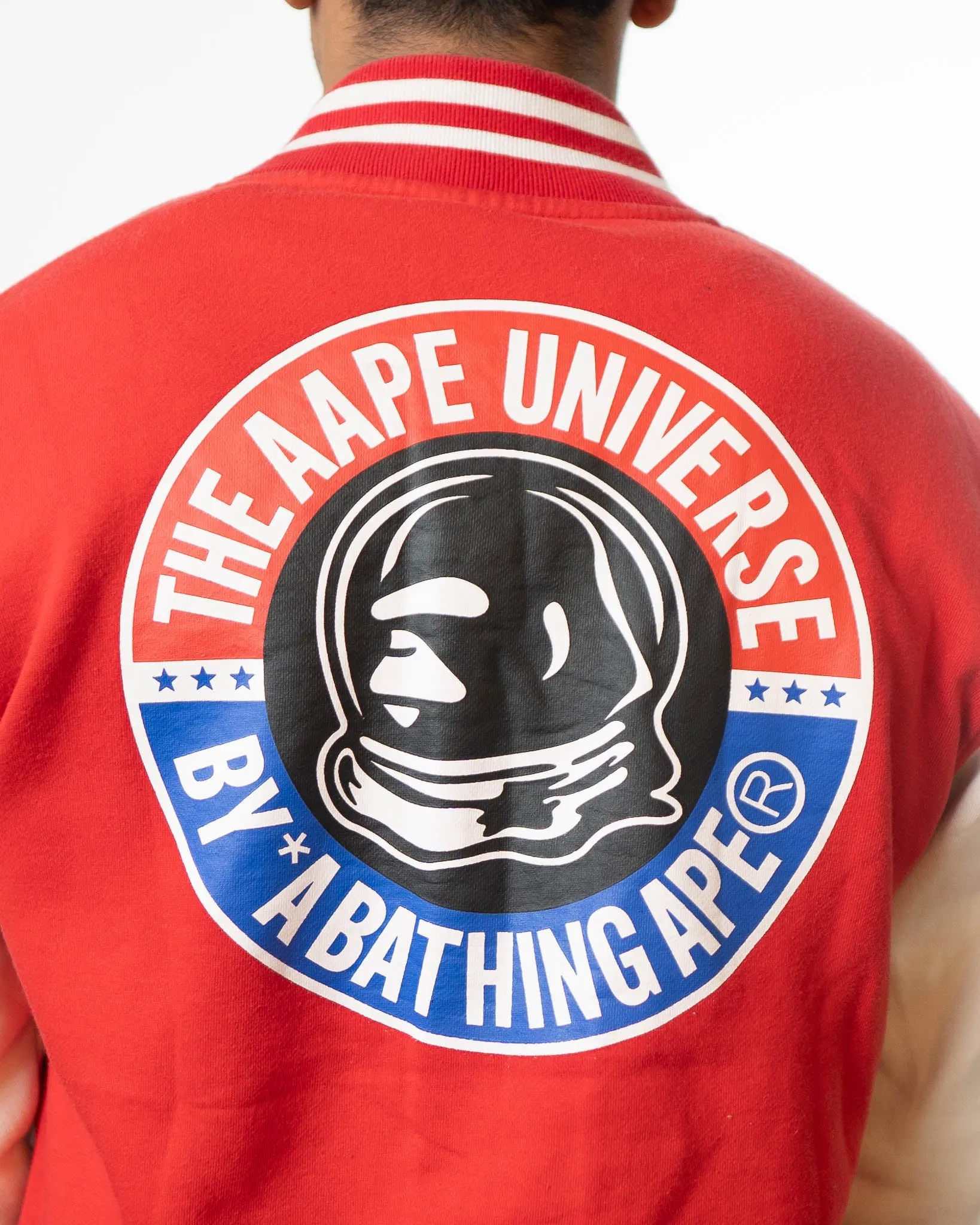 Aape By A Bathing Ape Flag And Logo Red Varsity Jacket