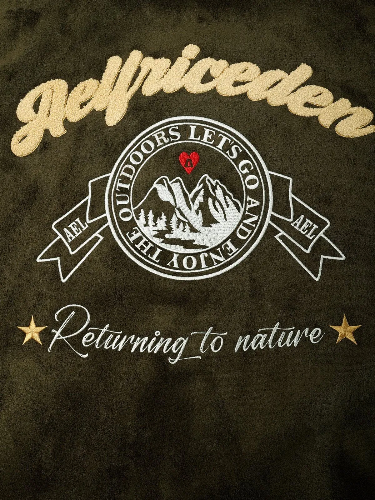Aelfric Eden Color Block Embroidery Suede Varsity Jacket