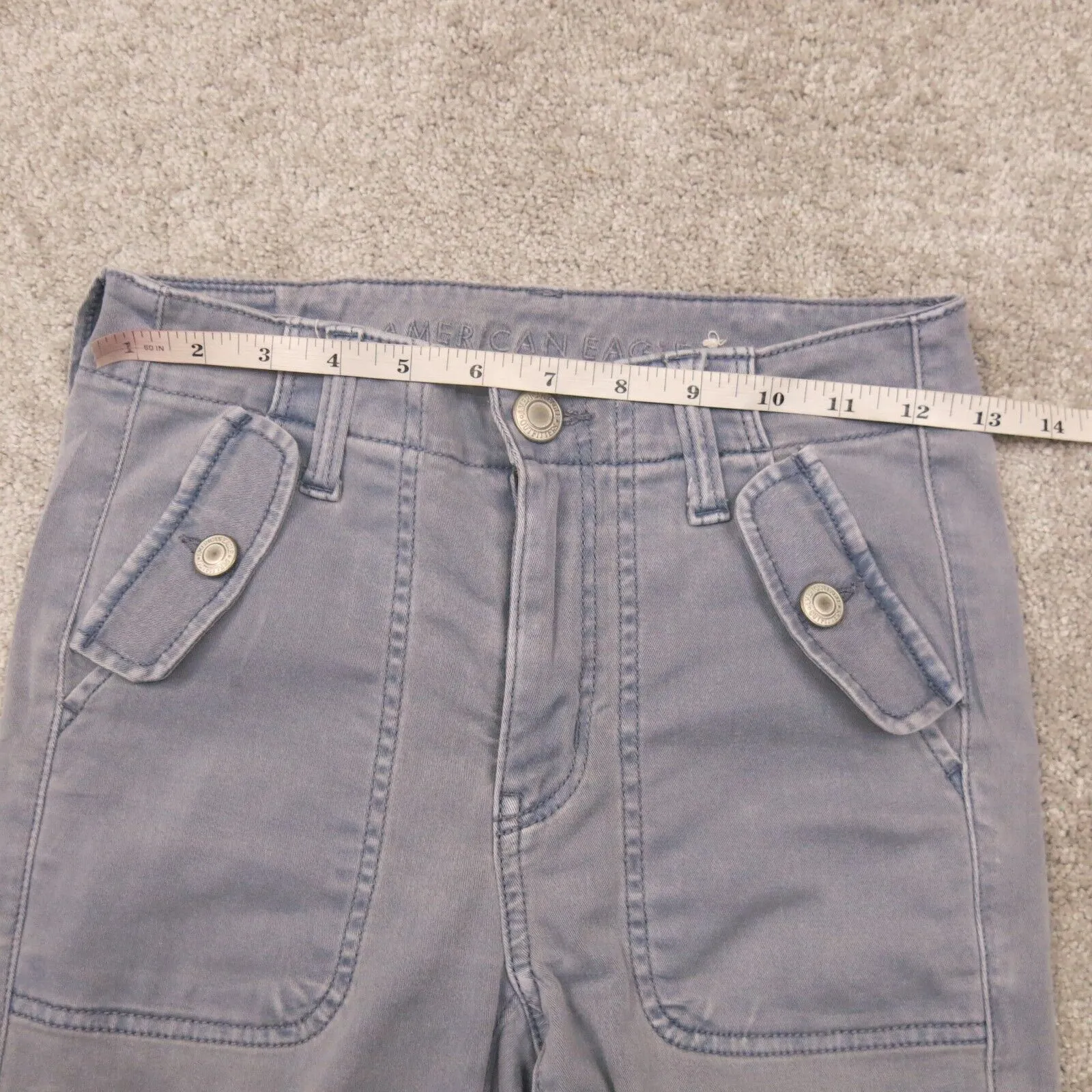 American Eagle Womens Super Stretch Skinny Leg Denim Jeans Mid Rise Blue Size 2