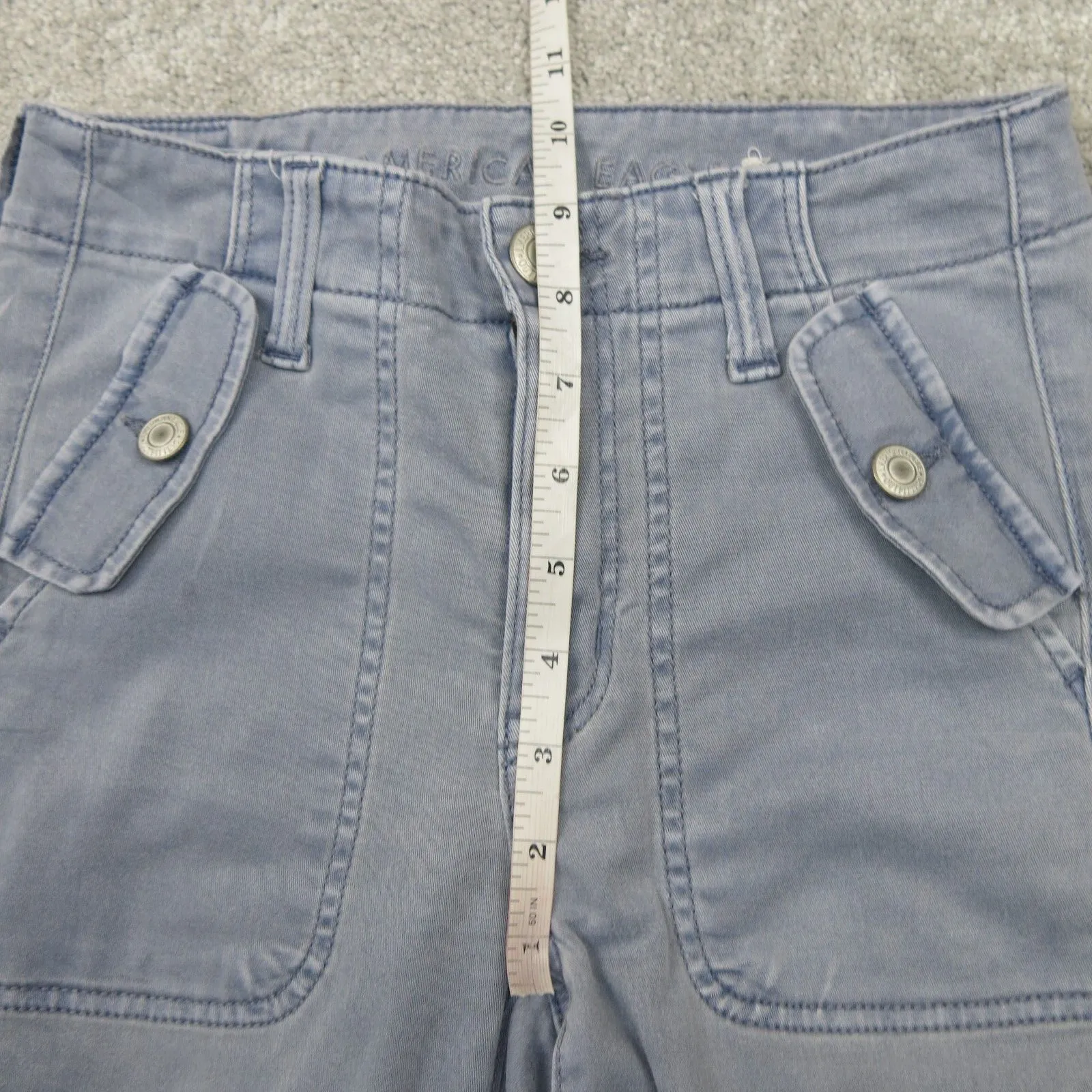 American Eagle Womens Super Stretch Skinny Leg Denim Jeans Mid Rise Blue Size 2