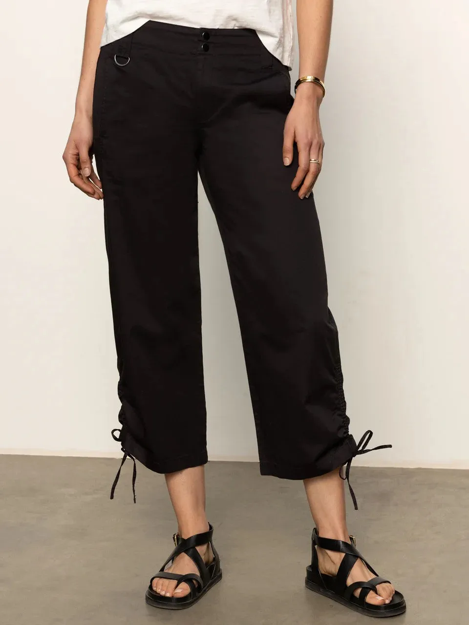 Black Utility High Rise Capri Pant