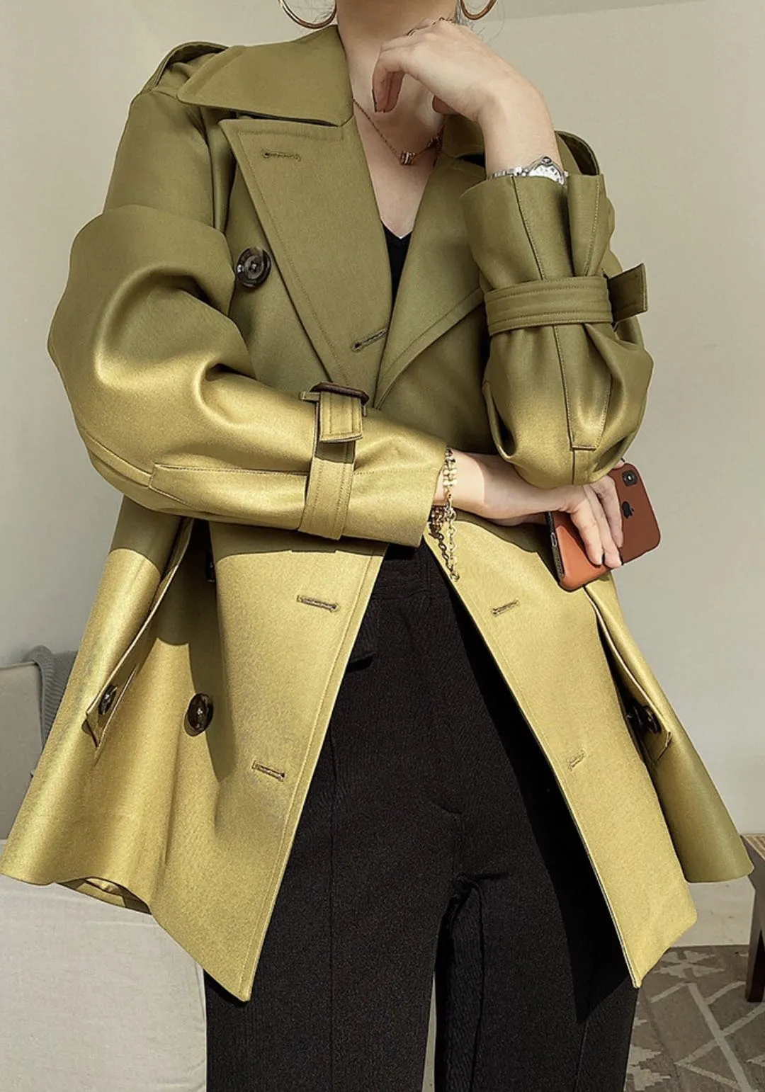 Brisbane Pea Classic Trench Coat