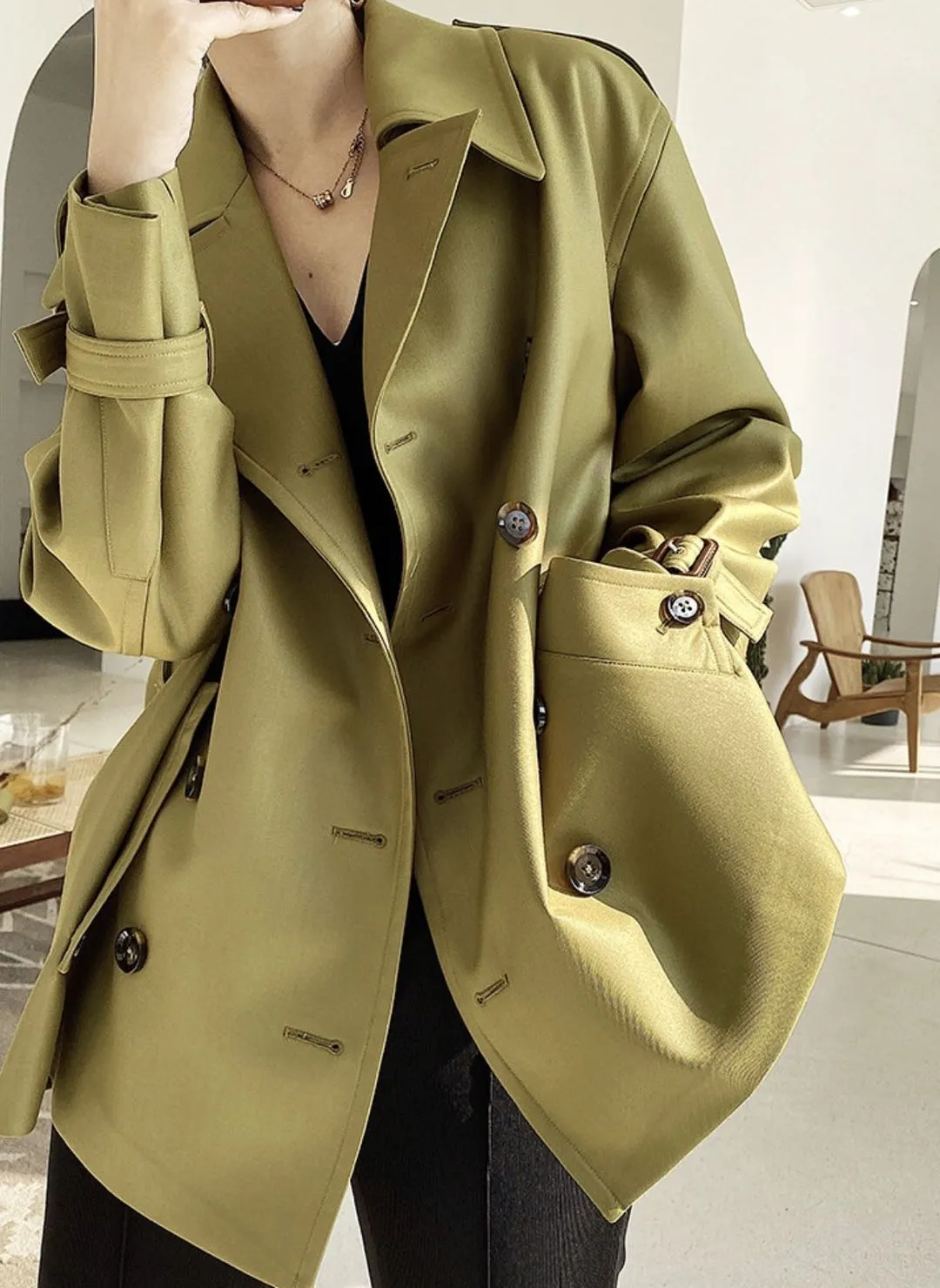 Brisbane Pea Classic Trench Coat