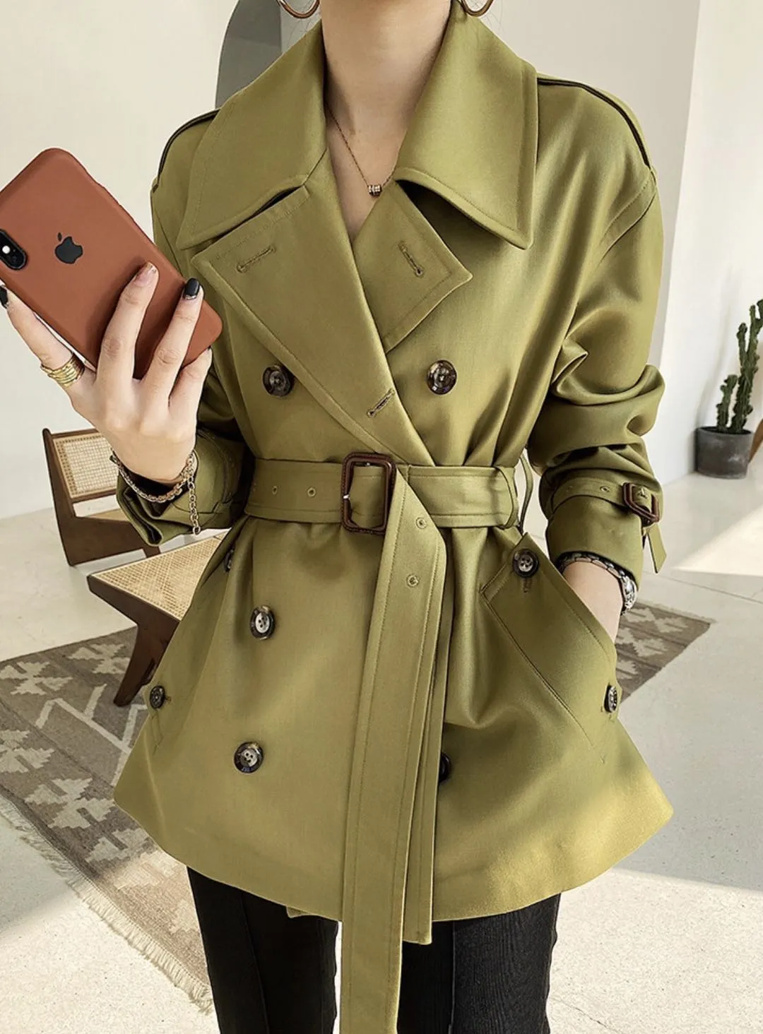 Brisbane Pea Classic Trench Coat
