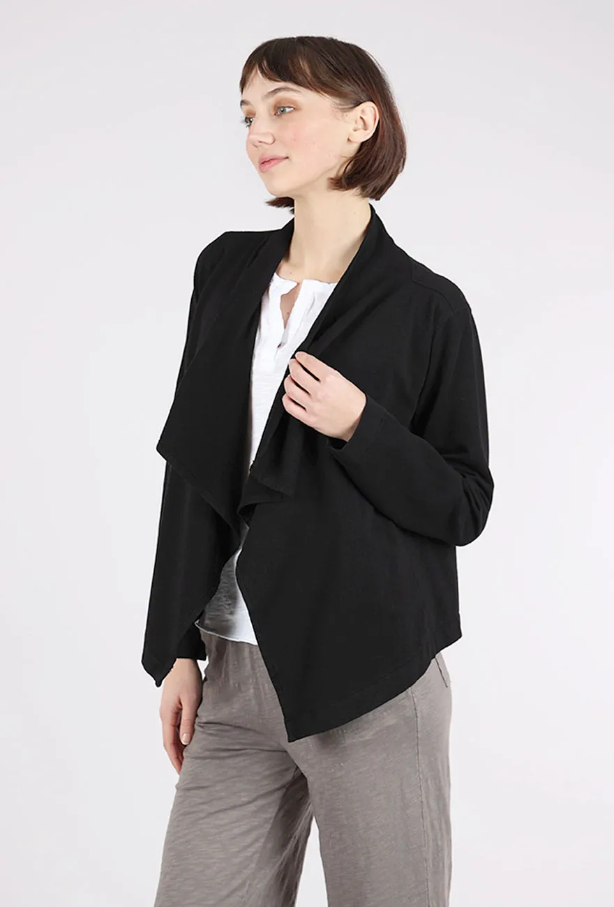 Cascade Front Crop Fleece Jacket, Black