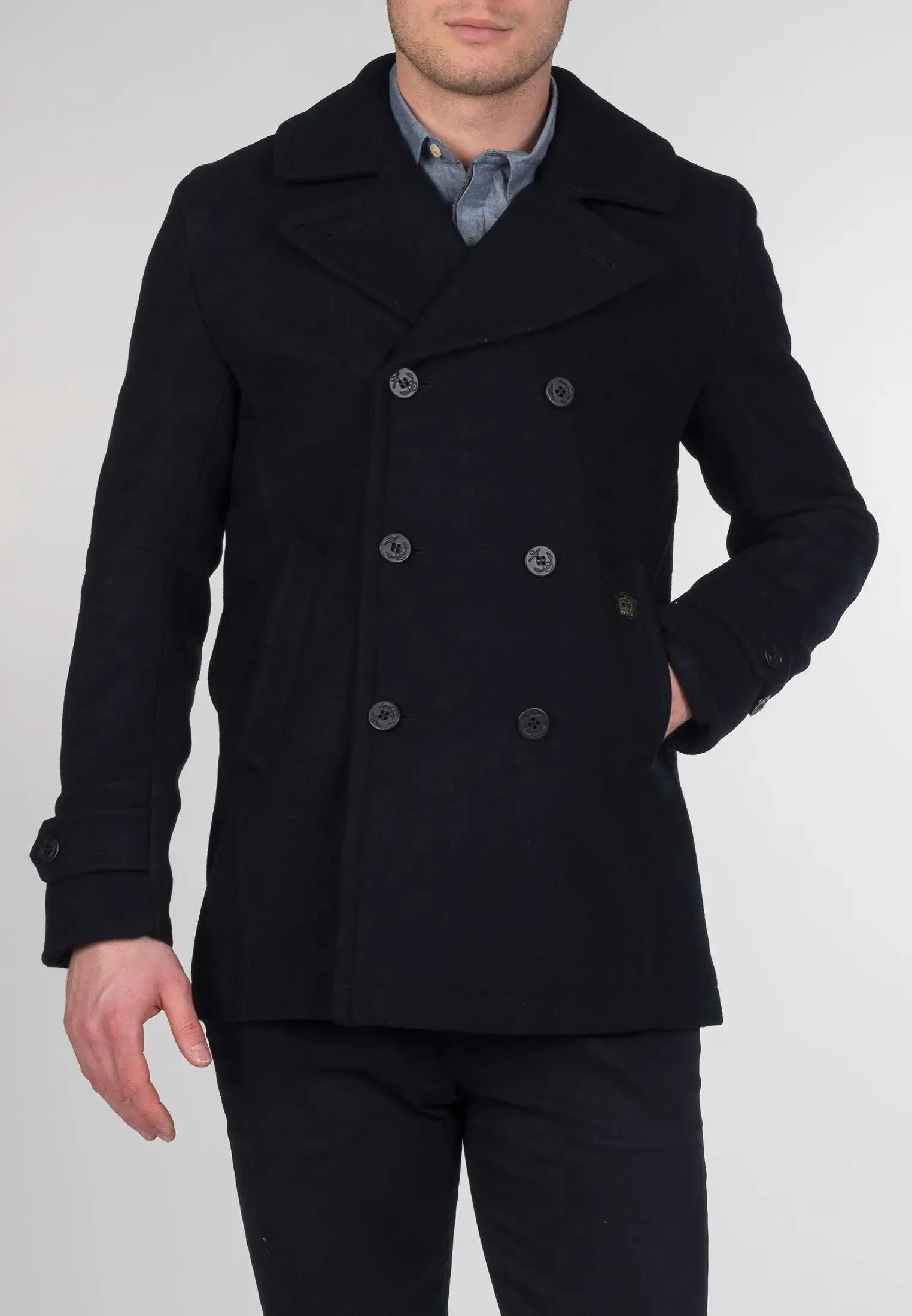 Doyle Pea Coat - Dark Navy