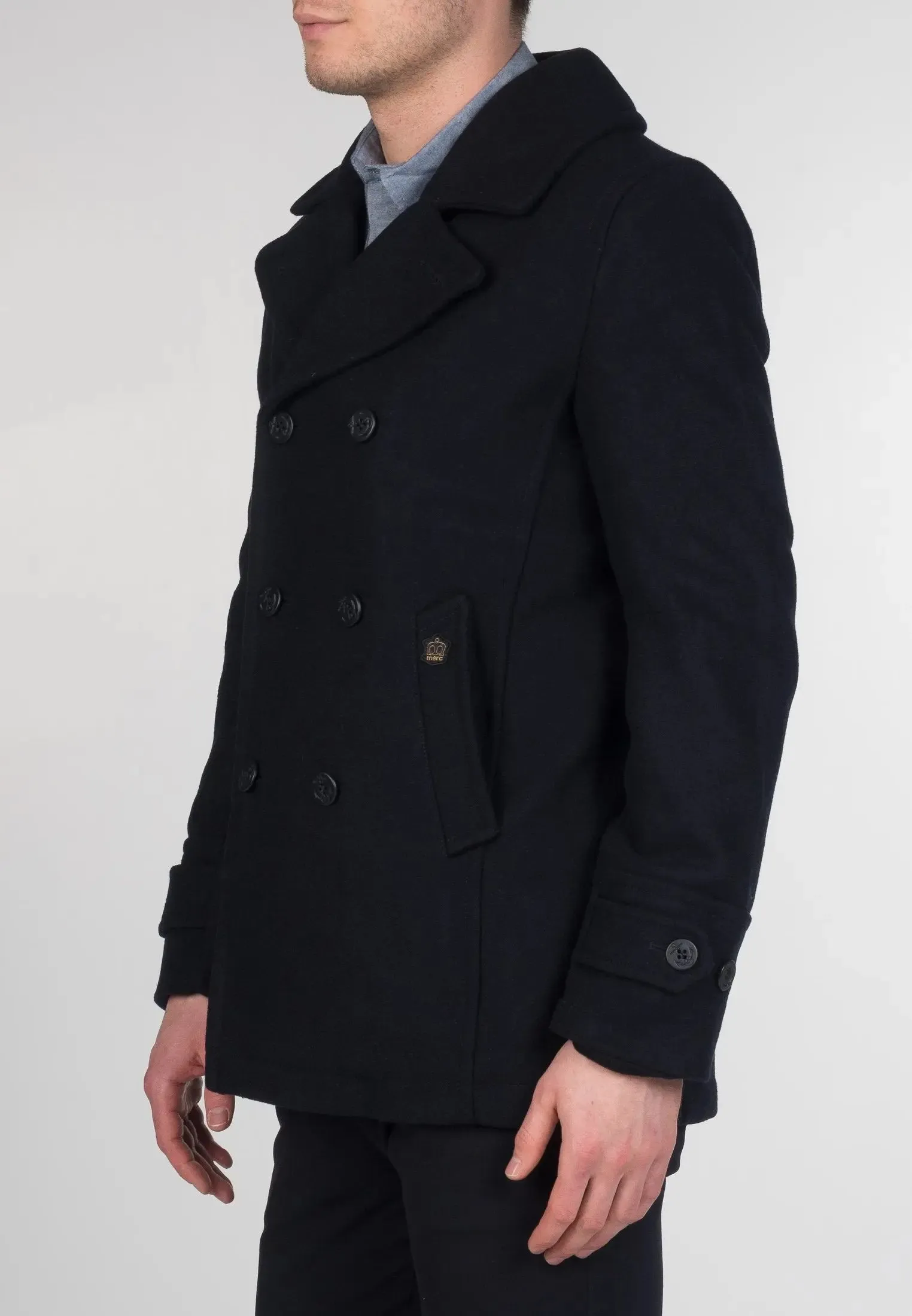Doyle Pea Coat - Dark Navy