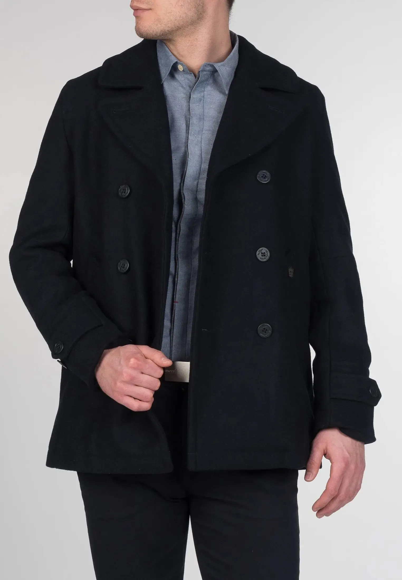 Doyle Pea Coat - Dark Navy