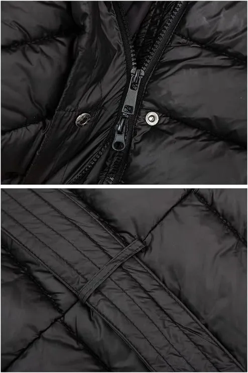 Giolshon Women's Puffer Jacket, Long Hooded Padded Bubble Coat