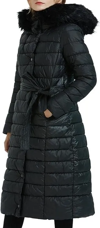 Giolshon Women's Puffer Jacket, Long Hooded Padded Bubble Coat