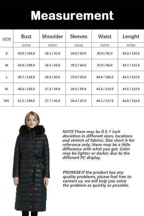 Giolshon Women's Puffer Jacket, Long Hooded Padded Bubble Coat