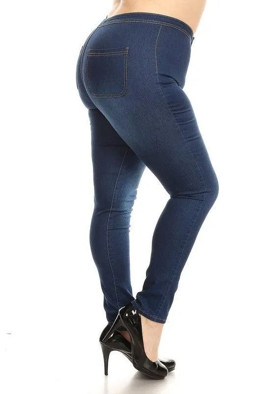 GP3101 PLUS high waist stretch skinny jeans