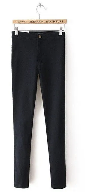 High Waist Blue Denim Pencil Pants
