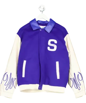 HOUSE OF SUNNY Blue The Club Varsity Bomber UK S