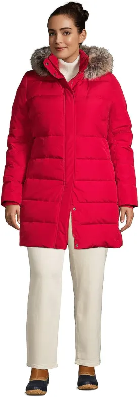 Lands' End Womens Down Winter Coat Rich Red Regular