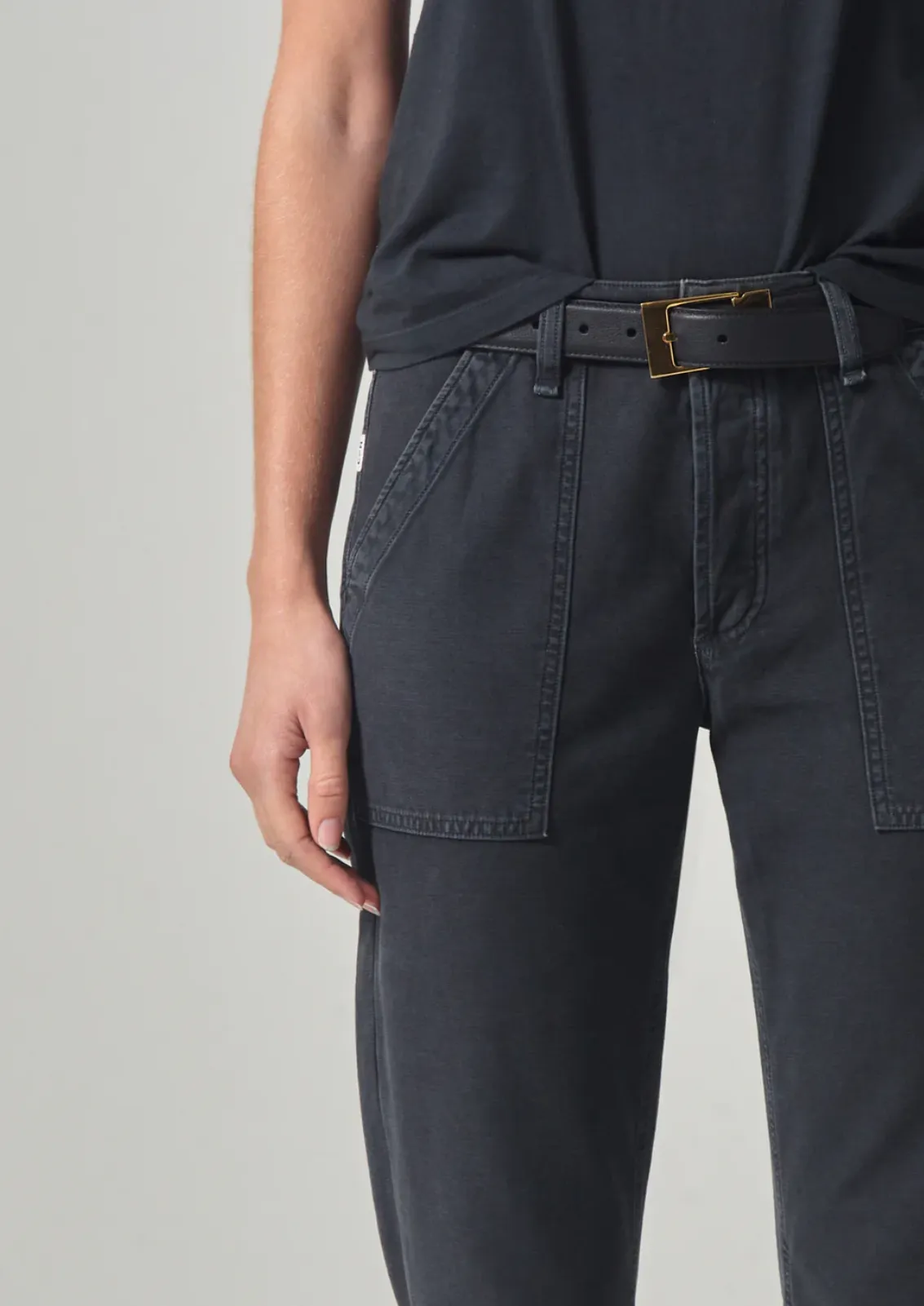 LEAH CARGO PANT IN WASHED BLACK