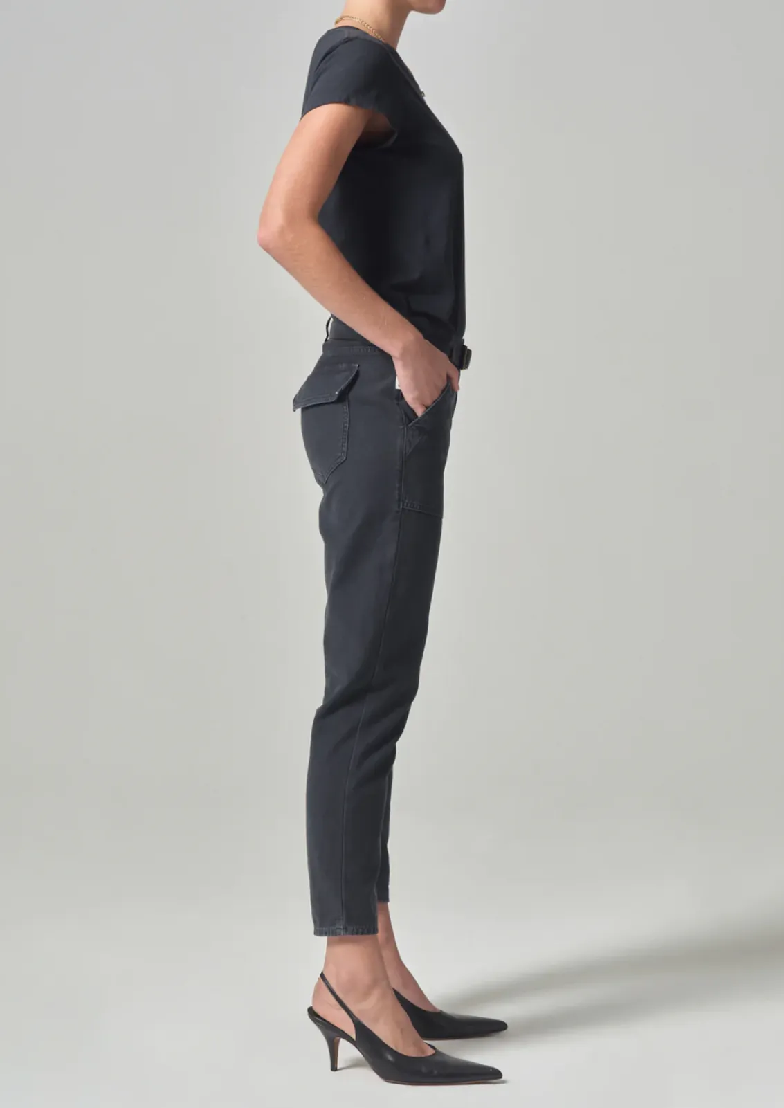 LEAH CARGO PANT IN WASHED BLACK