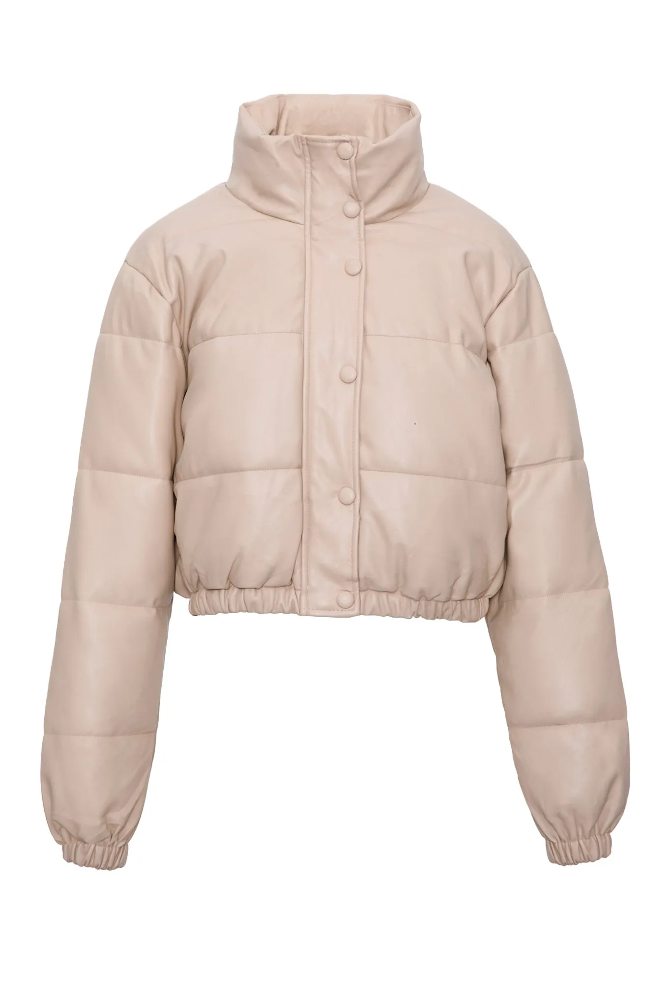 LEATHER EFFECT PUFFER JACKET