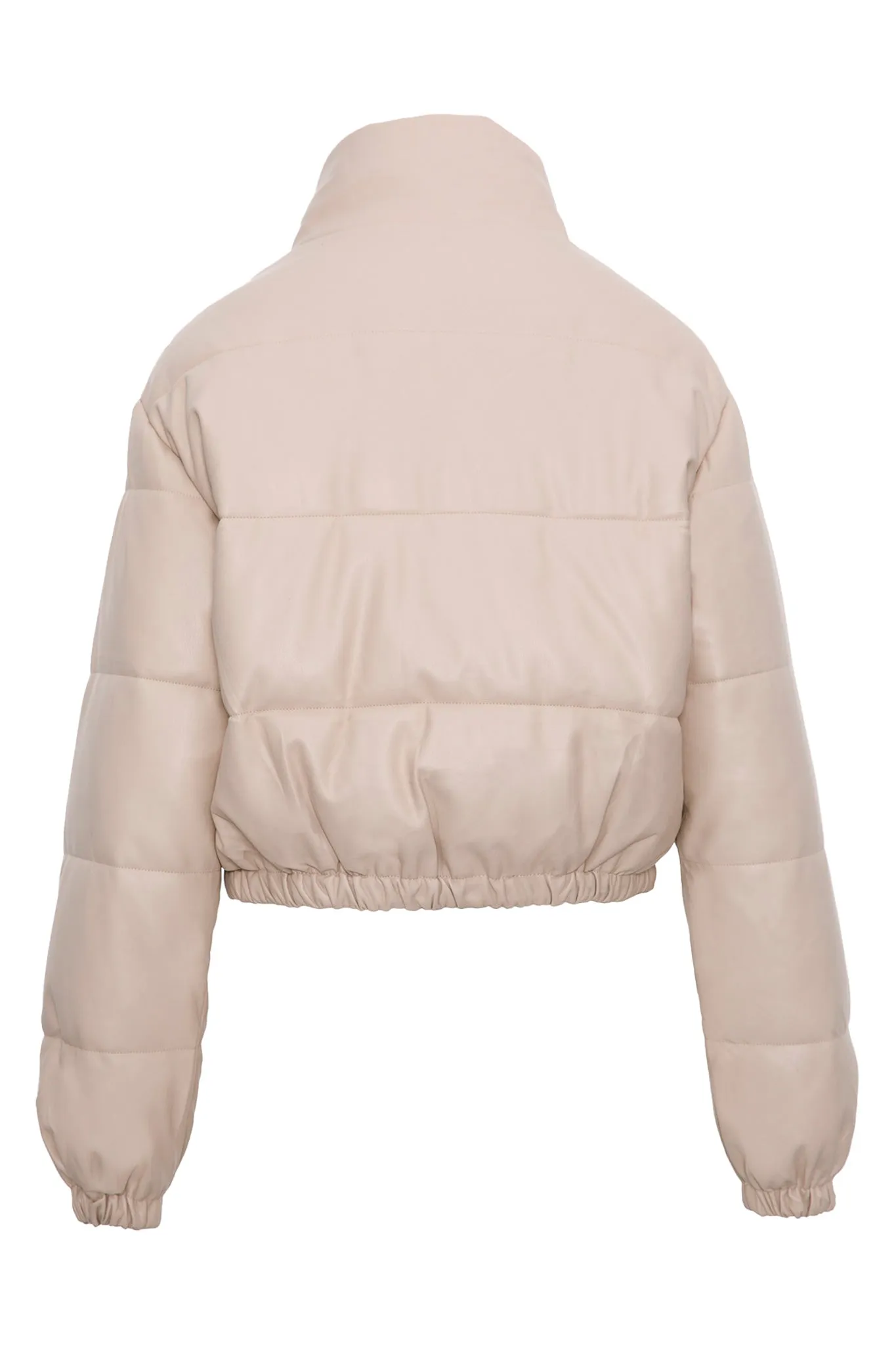 LEATHER EFFECT PUFFER JACKET