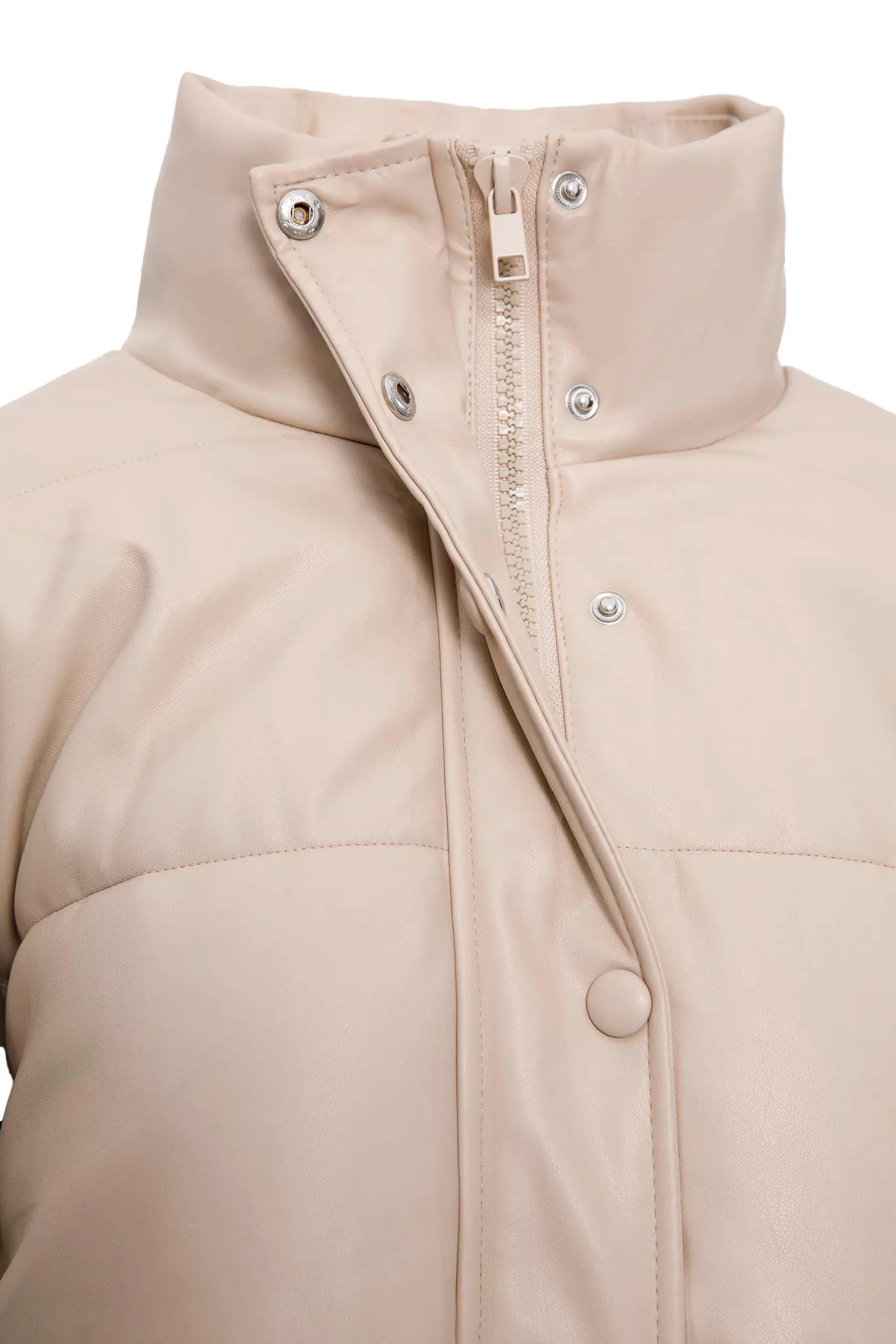 LEATHER EFFECT PUFFER JACKET