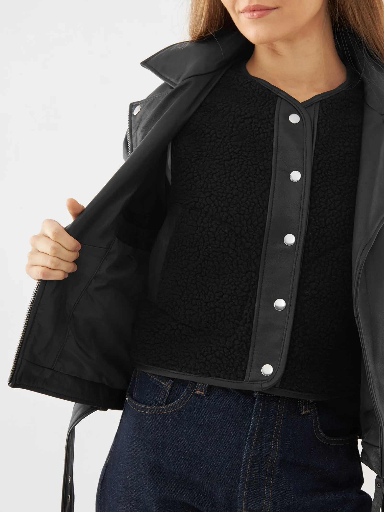 Leather Oversized Biker Jacket