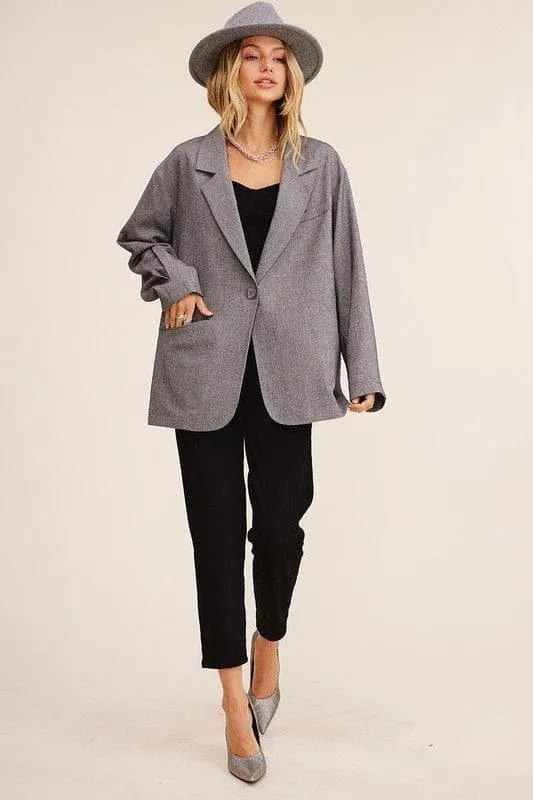LISTICLE Oversized Solid Blazer