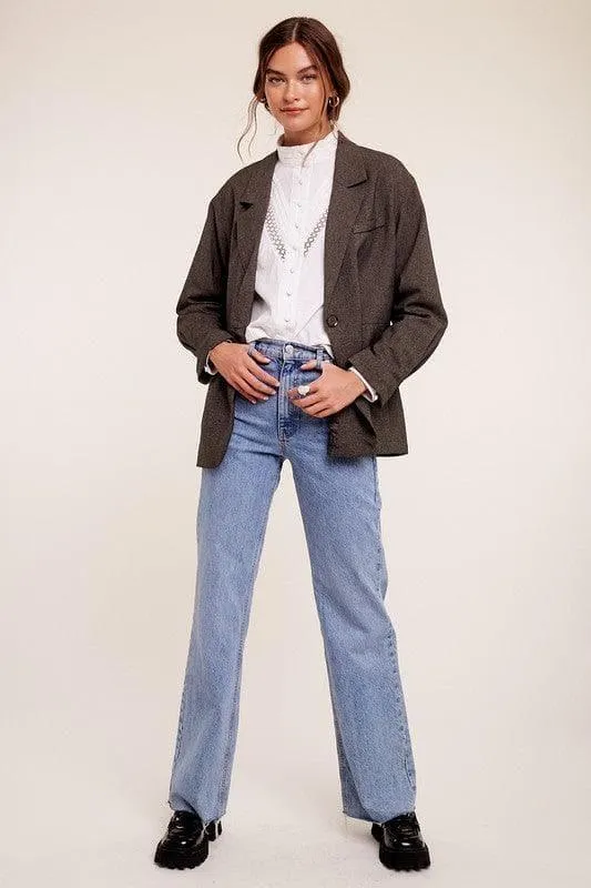 LISTICLE Oversized Solid Blazer