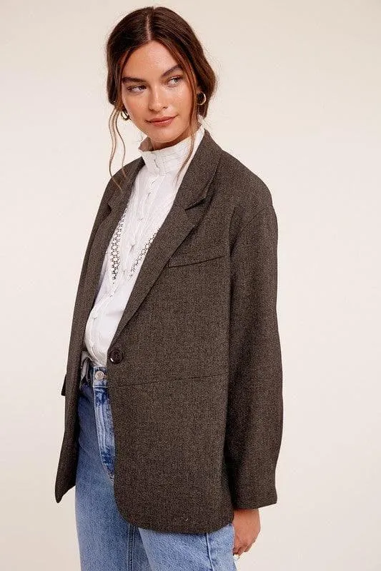 LISTICLE Oversized Solid Blazer