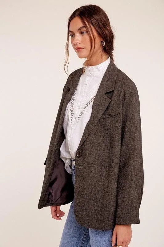 LISTICLE Oversized Solid Blazer
