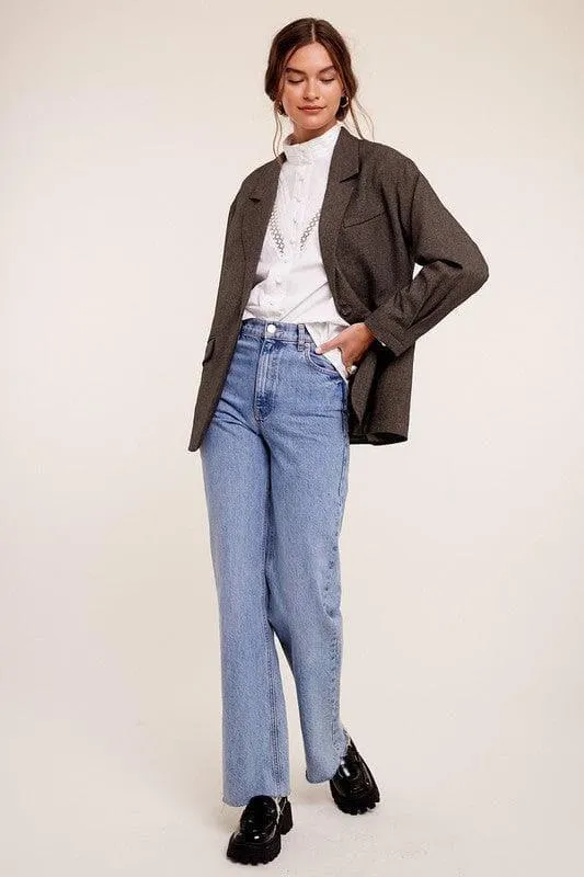 LISTICLE Oversized Solid Blazer