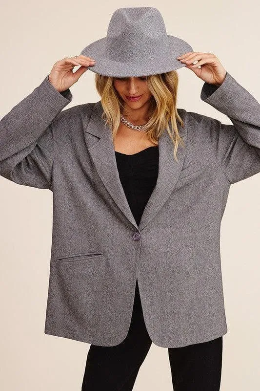 LISTICLE Oversized Solid Blazer