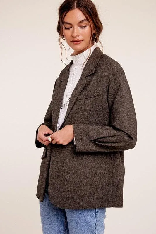 LISTICLE Oversized Solid Blazer