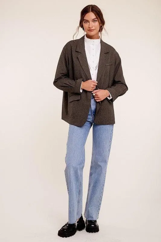LISTICLE Oversized Solid Blazer