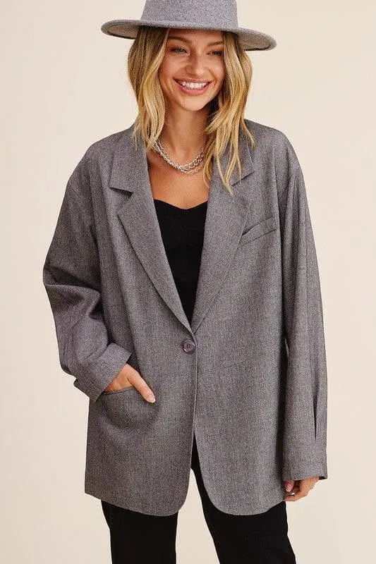 LISTICLE Oversized Solid Blazer