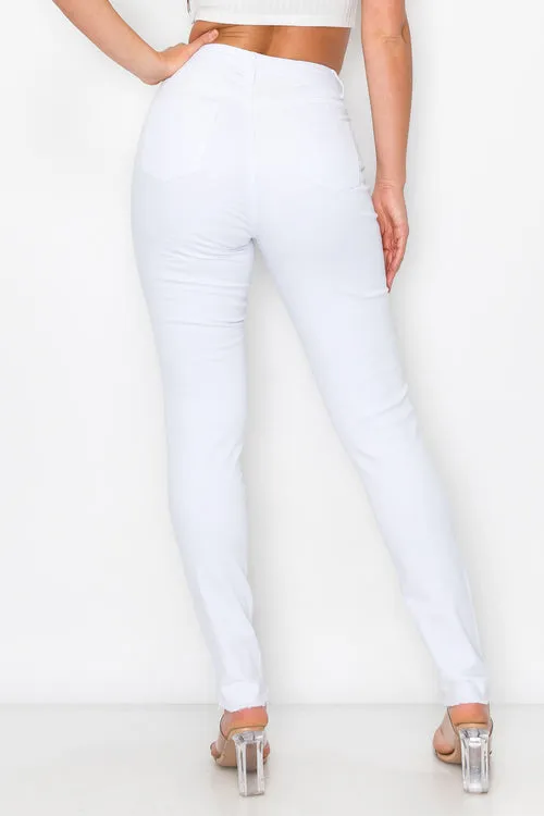 LV-420 stretch high waist ripped skinny jean
