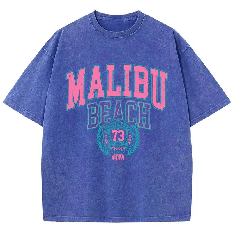 Malibu Beach Graphic washed oversized vintage tees