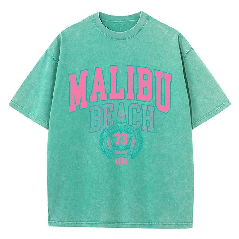 Malibu Beach Graphic washed oversized vintage tees