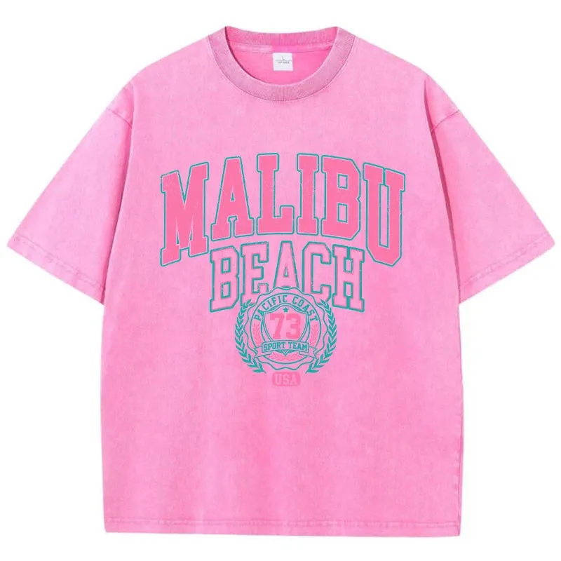 Malibu Beach Graphic washed oversized vintage tees