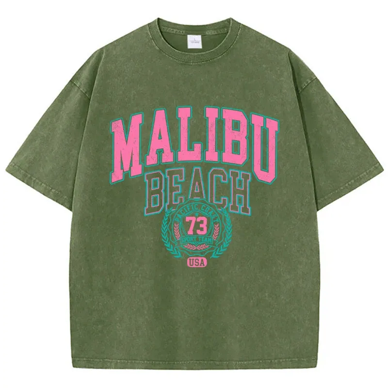 Malibu Beach Graphic washed oversized vintage tees
