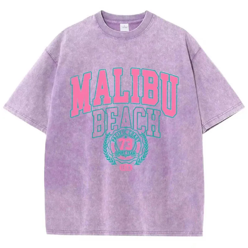 Malibu Beach Graphic washed oversized vintage tees