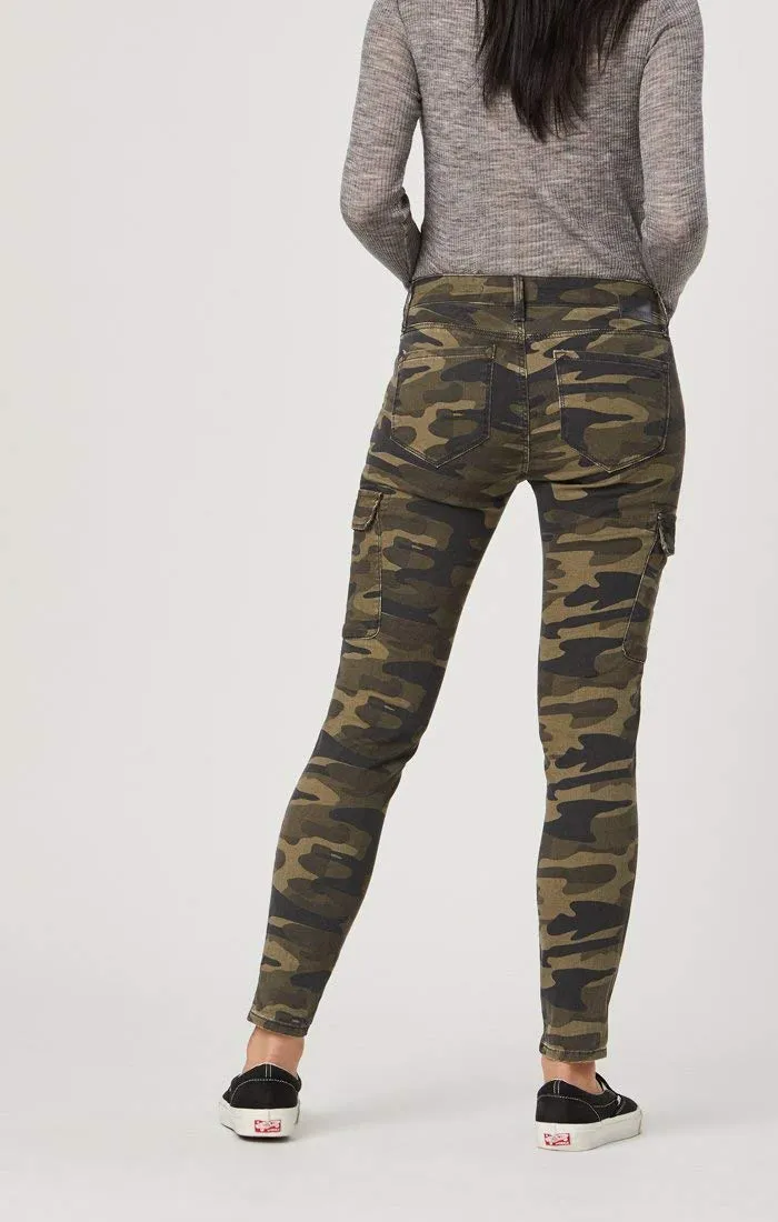 Mavi Women's Juliette Size 26/27 Camouflage Mid Rise Skinny Cargo Pants