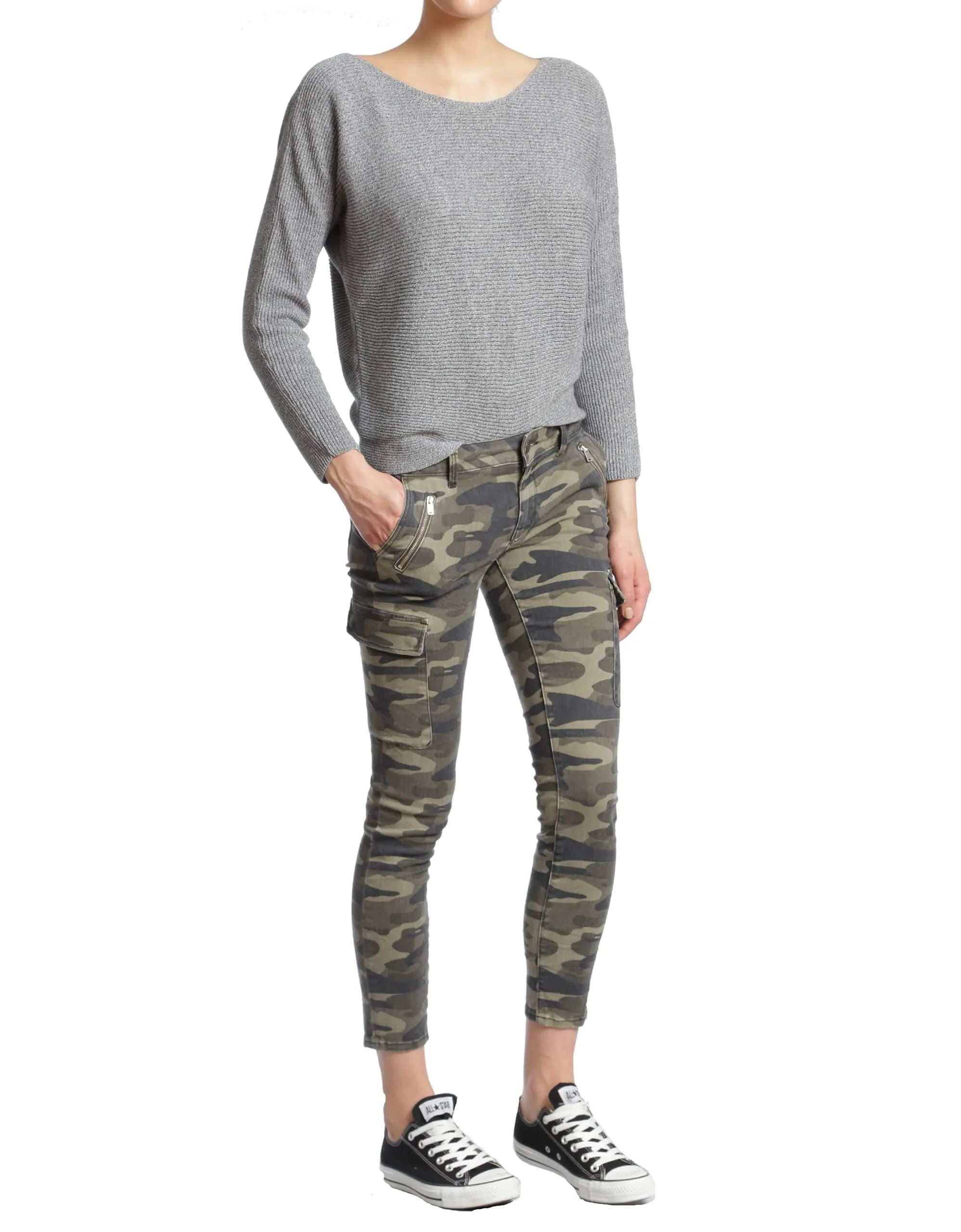 Mavi Women's Juliette Size 26/27 Camouflage Mid Rise Skinny Cargo Pants