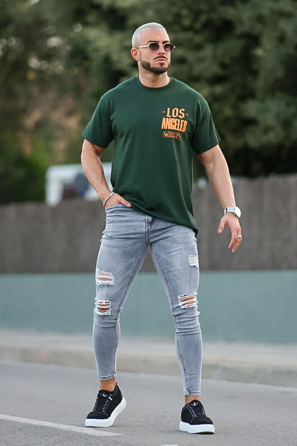 Men's Light Blue Skinny Jean - Ripped
