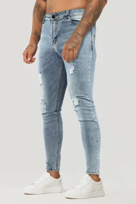 Men's Light Blue Skinny Jean - Ripped