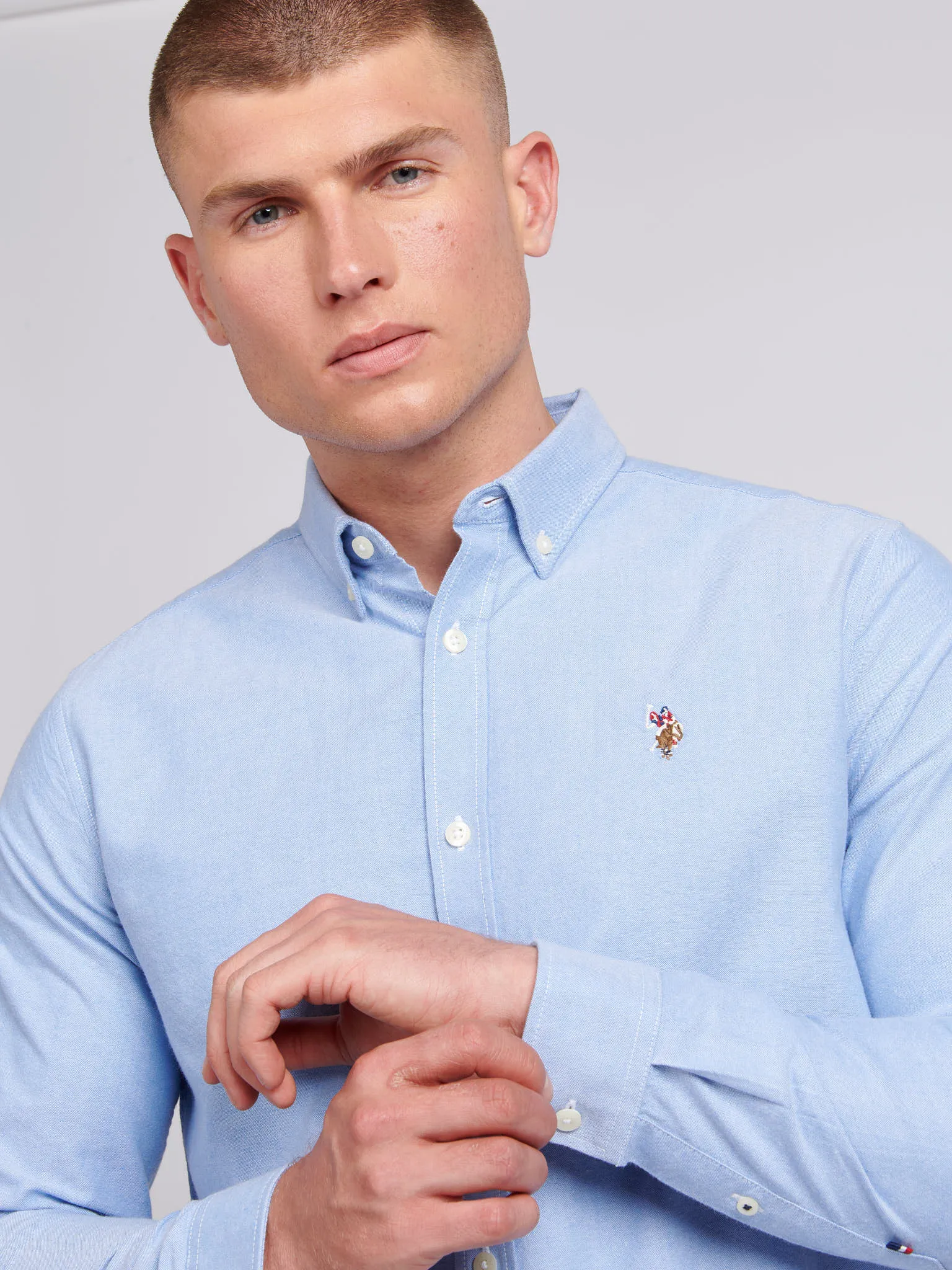 Mens Peached Oxford Shirt in Blue Yonder