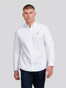 Mens Peached Oxford Shirt in Bright White