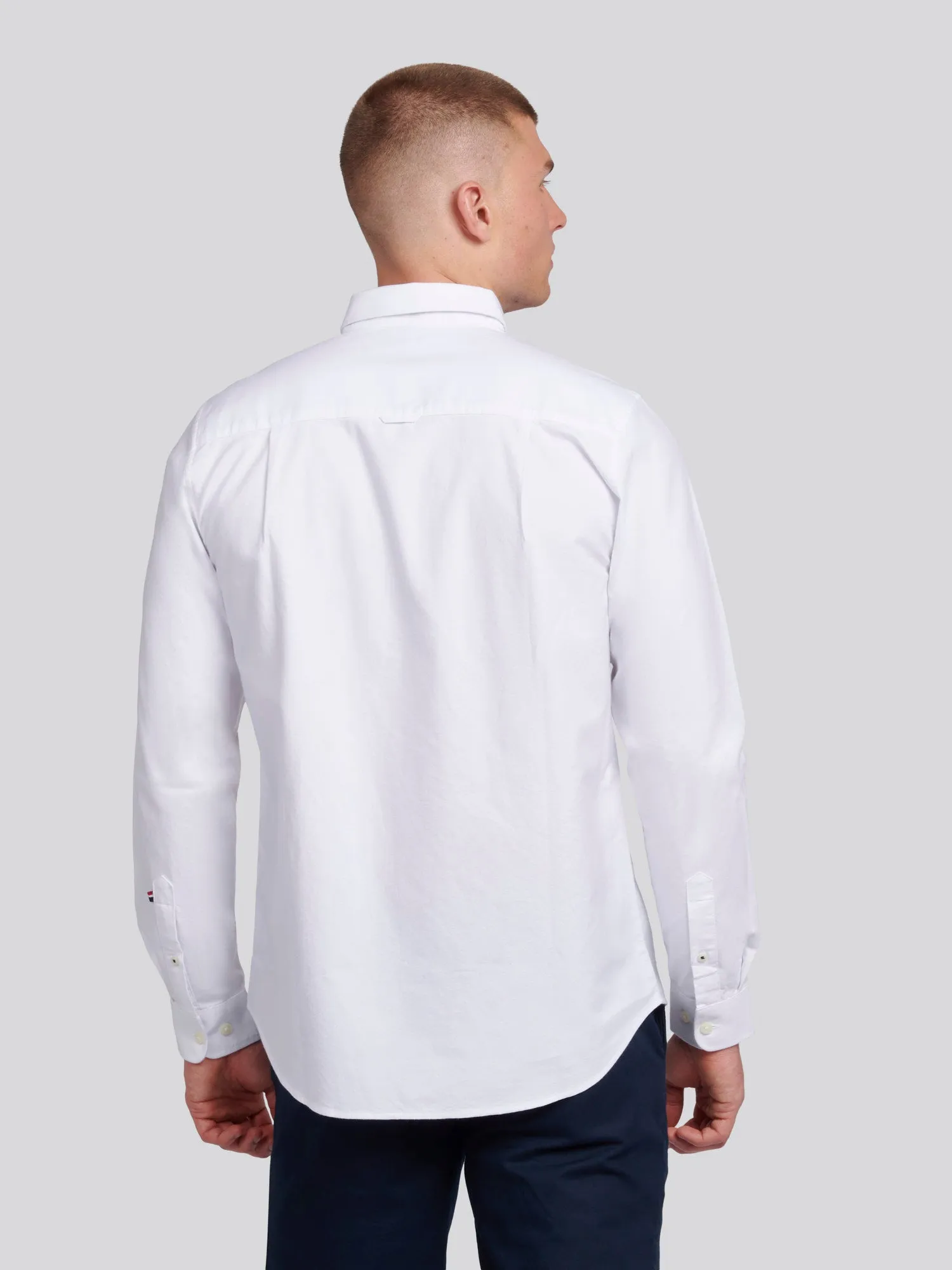 Mens Peached Oxford Shirt in Bright White