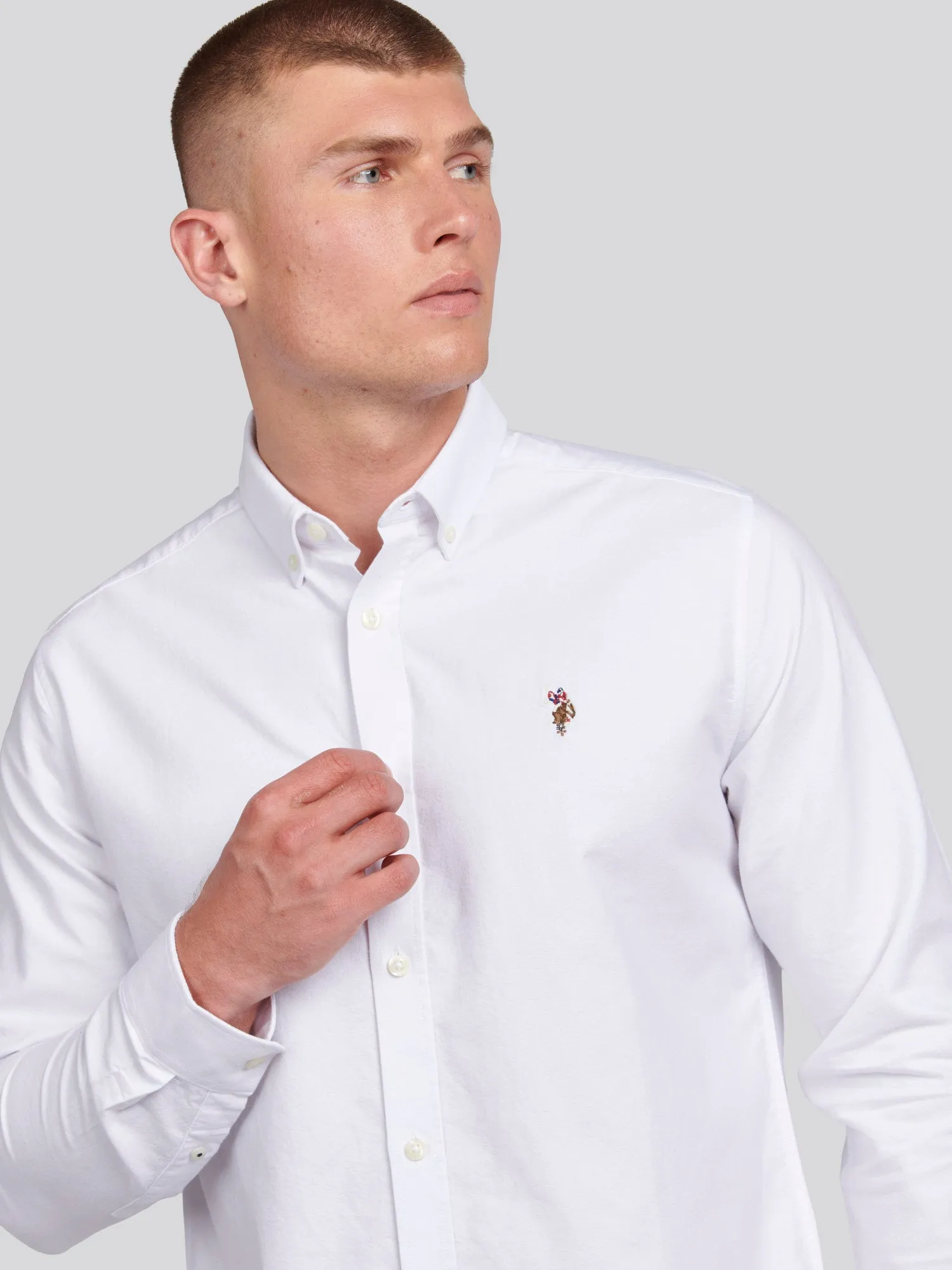 Mens Peached Oxford Shirt in Bright White