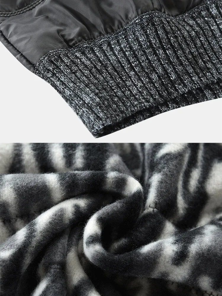 Men's Solid Color Sleeveless Woolen Vests with Warm Lining and Slant Pockets